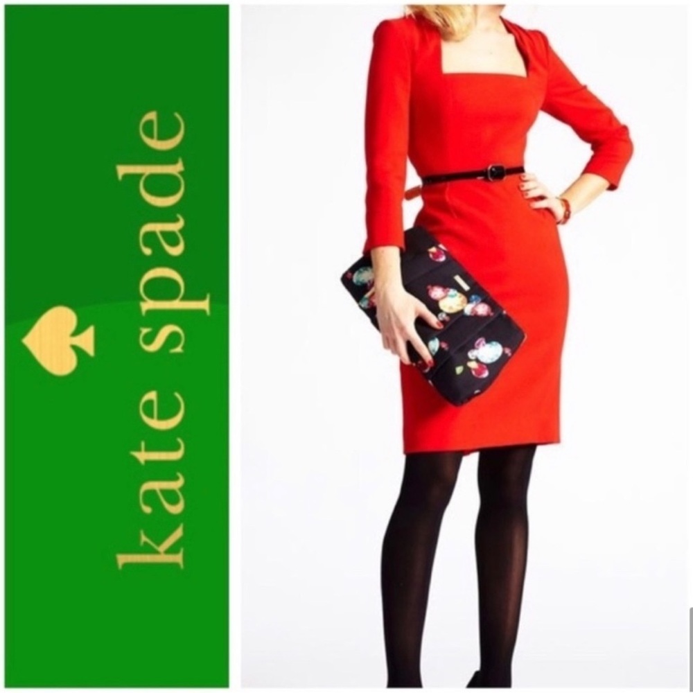Kate Spade Shiella Square Neck Dress Size 2